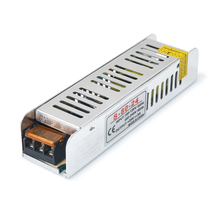 Sursa de alimentare Koloreno Slim, 24V, 80W, 3.3A, IP20, Multicolor