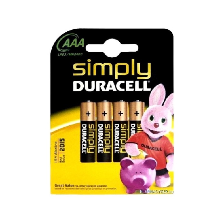 Duracell AAA mikro elem 4 darabos készlet