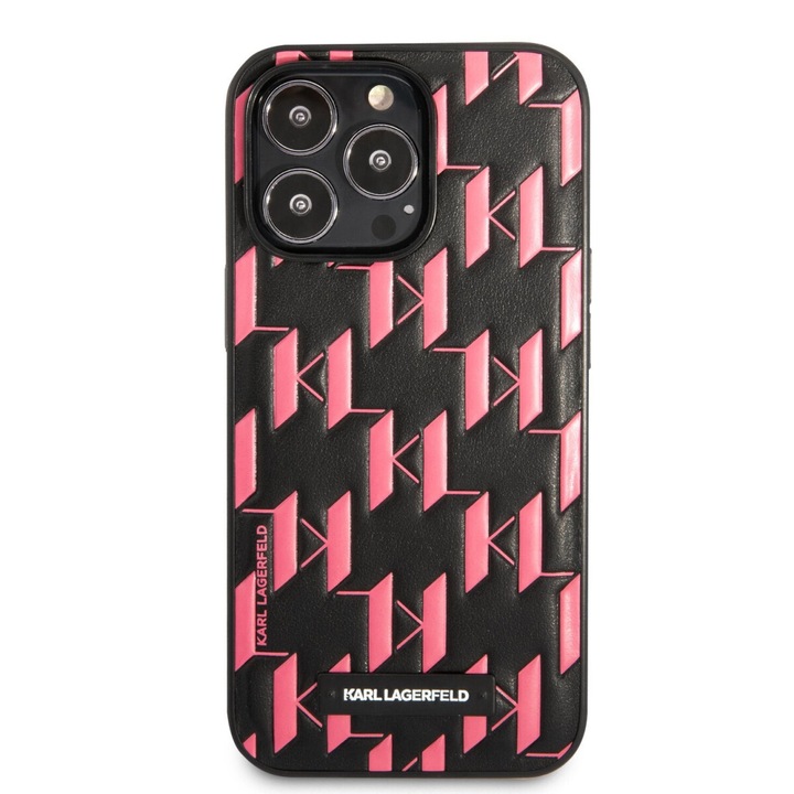 Husa Cover Karl Lagerfeld Monogram Plaque pentru iPhone 13 Pro Pink