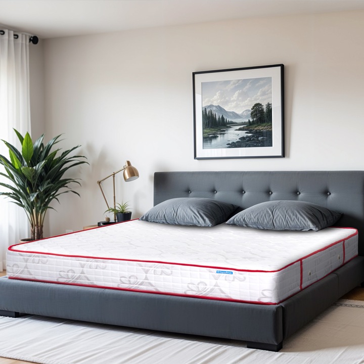 Saltea Ortopedica, Ortopedicus, Pocket Ergomed Plus, 190x120x27 cm, reversibila, arcuri impachetate individual, ranforsare din spuma, ergonomica, anatomica, butoni extraventilatie, manere manipulare, husa matlasata in doua straturi, ferma