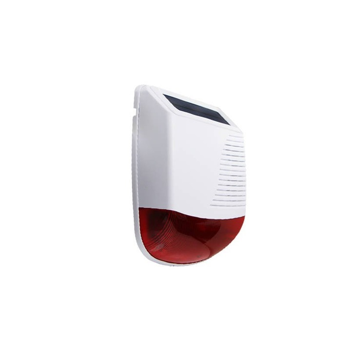 Sirena wireless solara PGST PE-520, 433MHz, 110dB, Alb