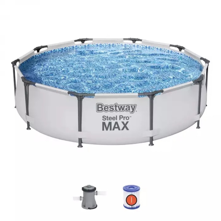 Басейн Bestway Steel Pro MAX, Помпа за филтриране, 3,05 м x 76 см