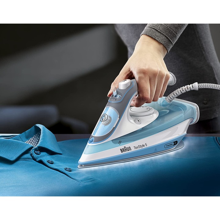 Парна ютия Braun TexStyle 5, 2600W, 300 мл, синя