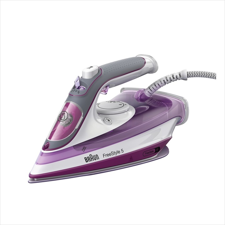Fier de calcat cu abur Braun TexStyle 5 SI5037VI, 2700W, alb/violet