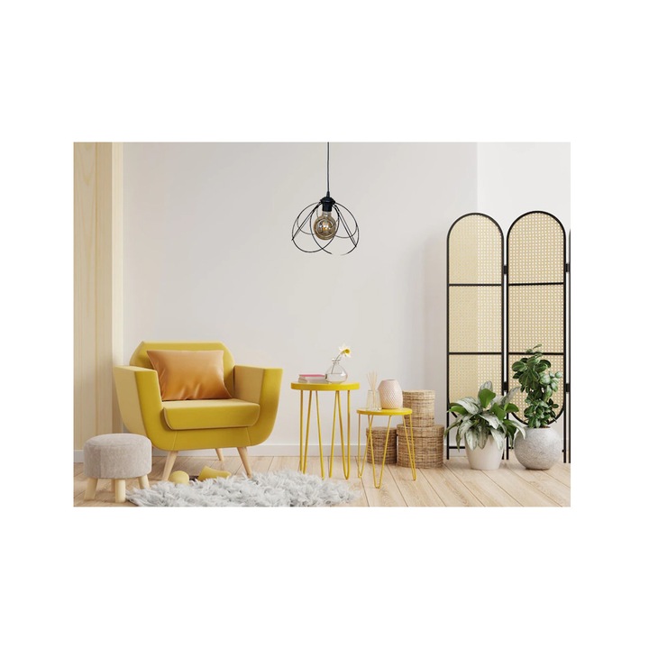 Pendul, E27, 70cm, Metal, Negru