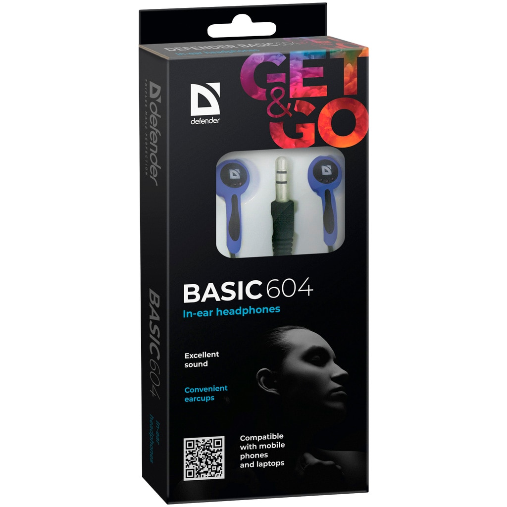 Casti audio Defender, Basic 604, Black/Blue