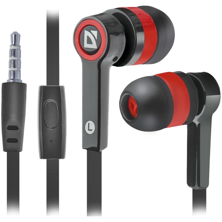 Fejhallgató mikrofonnal Defender Pulse 420, fekete/piros