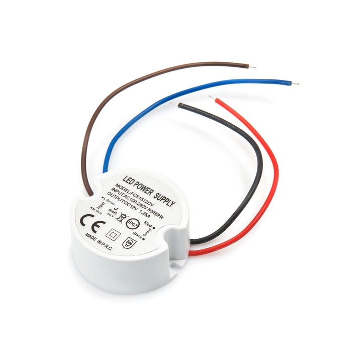 Зарядно устройство Koloreno, 12V, 15W, 1.25A, IP67