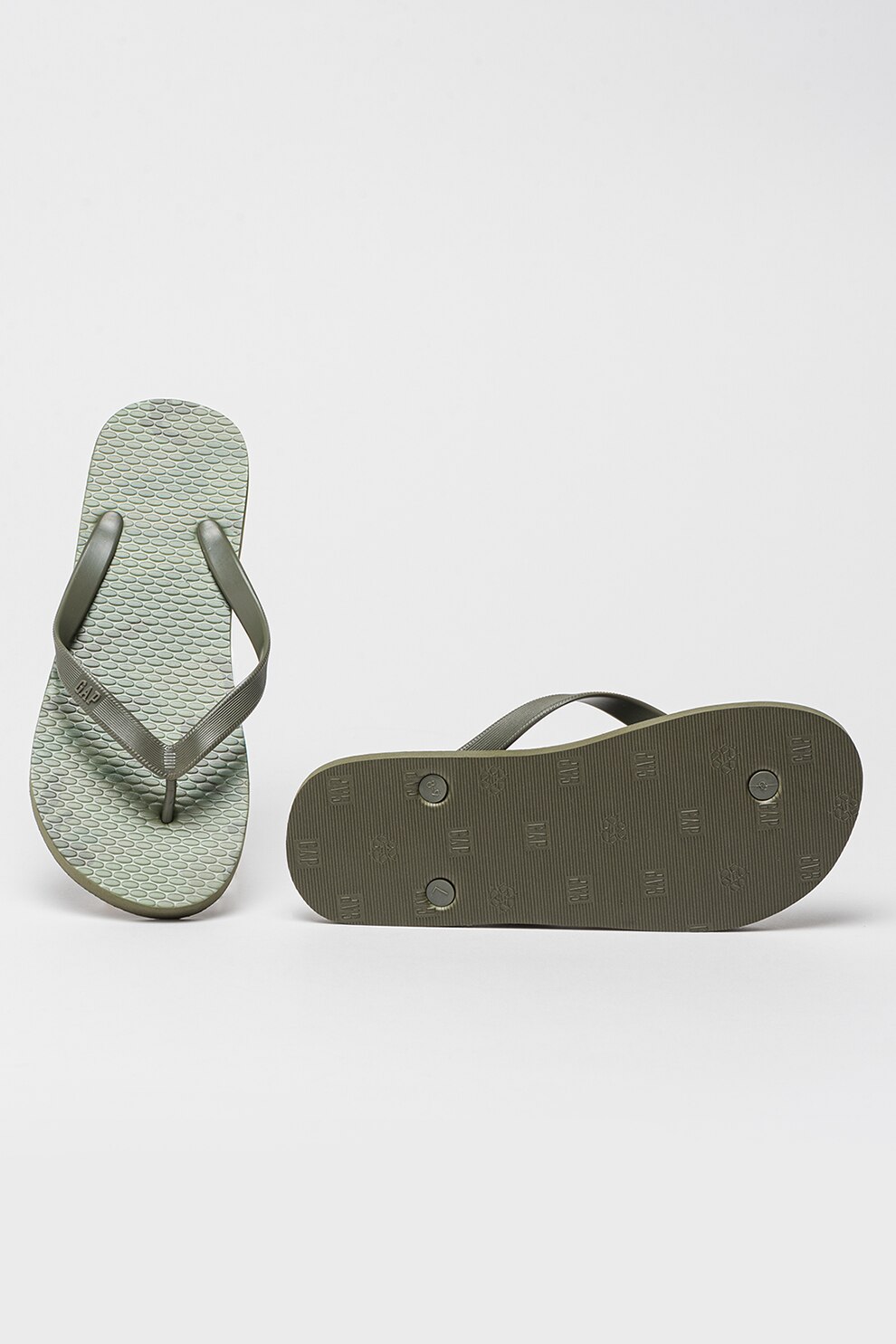 GAP, Papuci flipflop cu logo in relief, Verde sparanghel, 1213 eMAG.ro