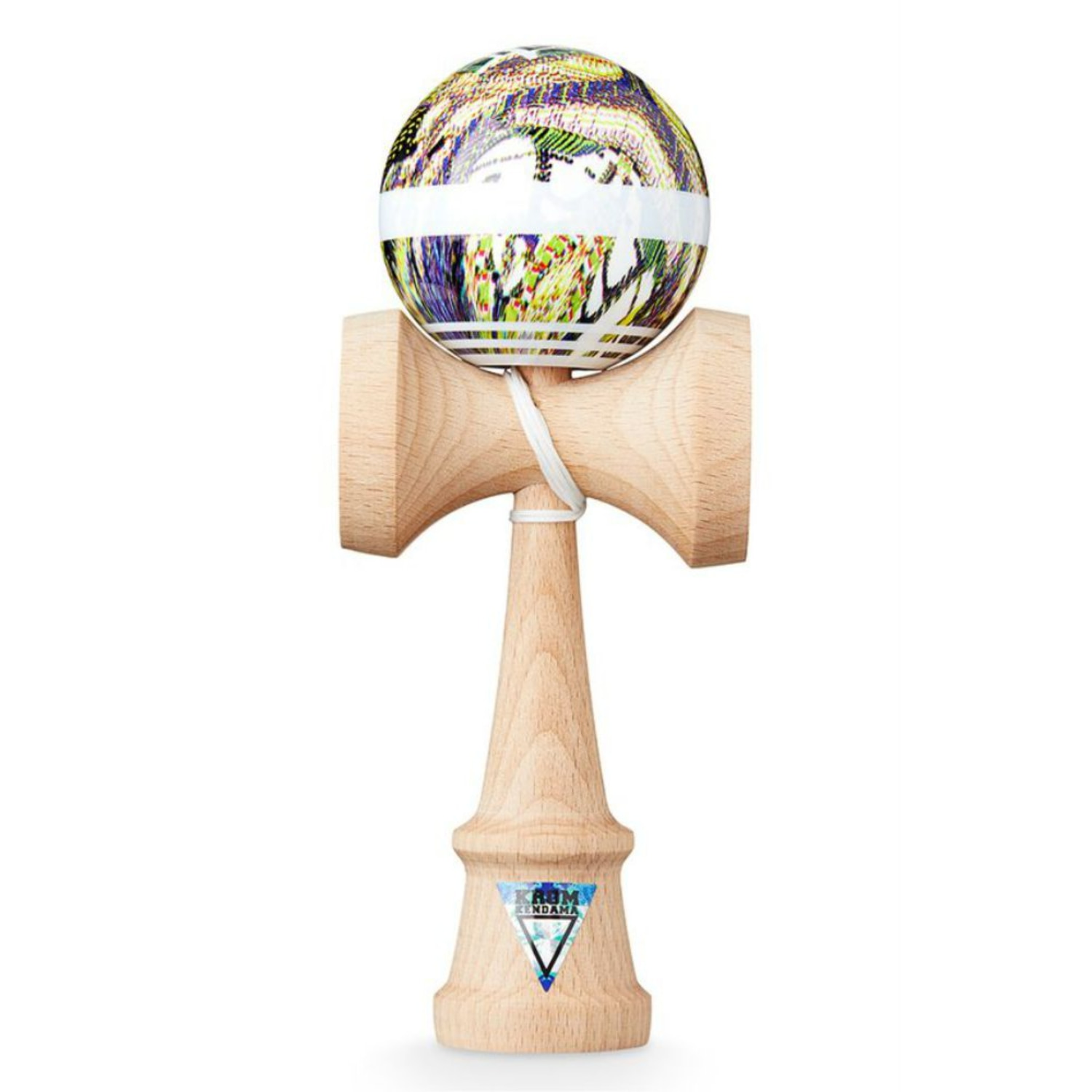 Jucarie Kendama, Krom Kendama, Fag, 18 cm, Bej/Multicolor - eMAG.ro