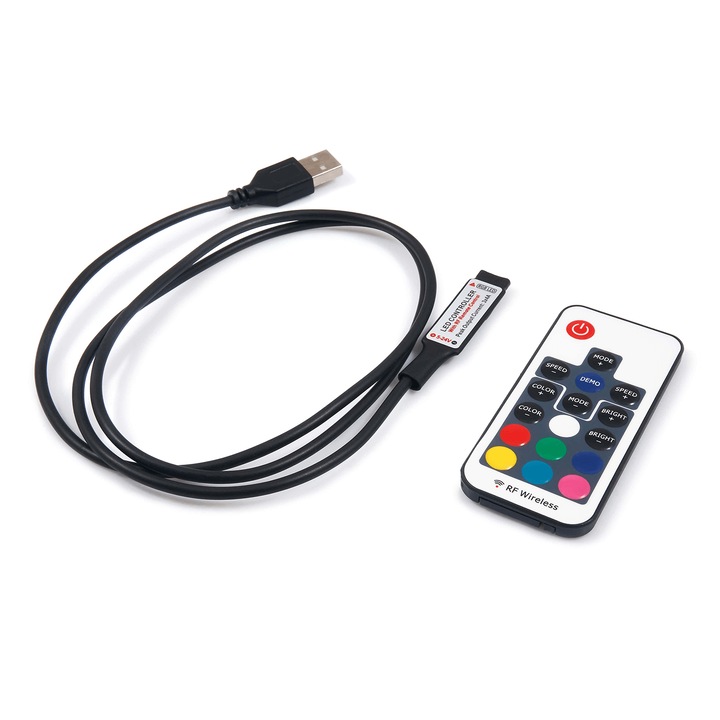 Set controller RF pentru benzi LED Koloreno, 22 moduri, 5V, Multicolor