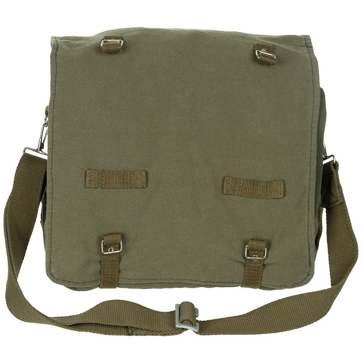Rucsac tip geanta, Curea detasabila, Bumbac, 32x23x12 cm, Verde kaki