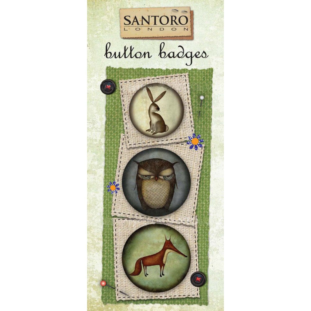 Set 3 insigne Eclectic Grumpy Owl