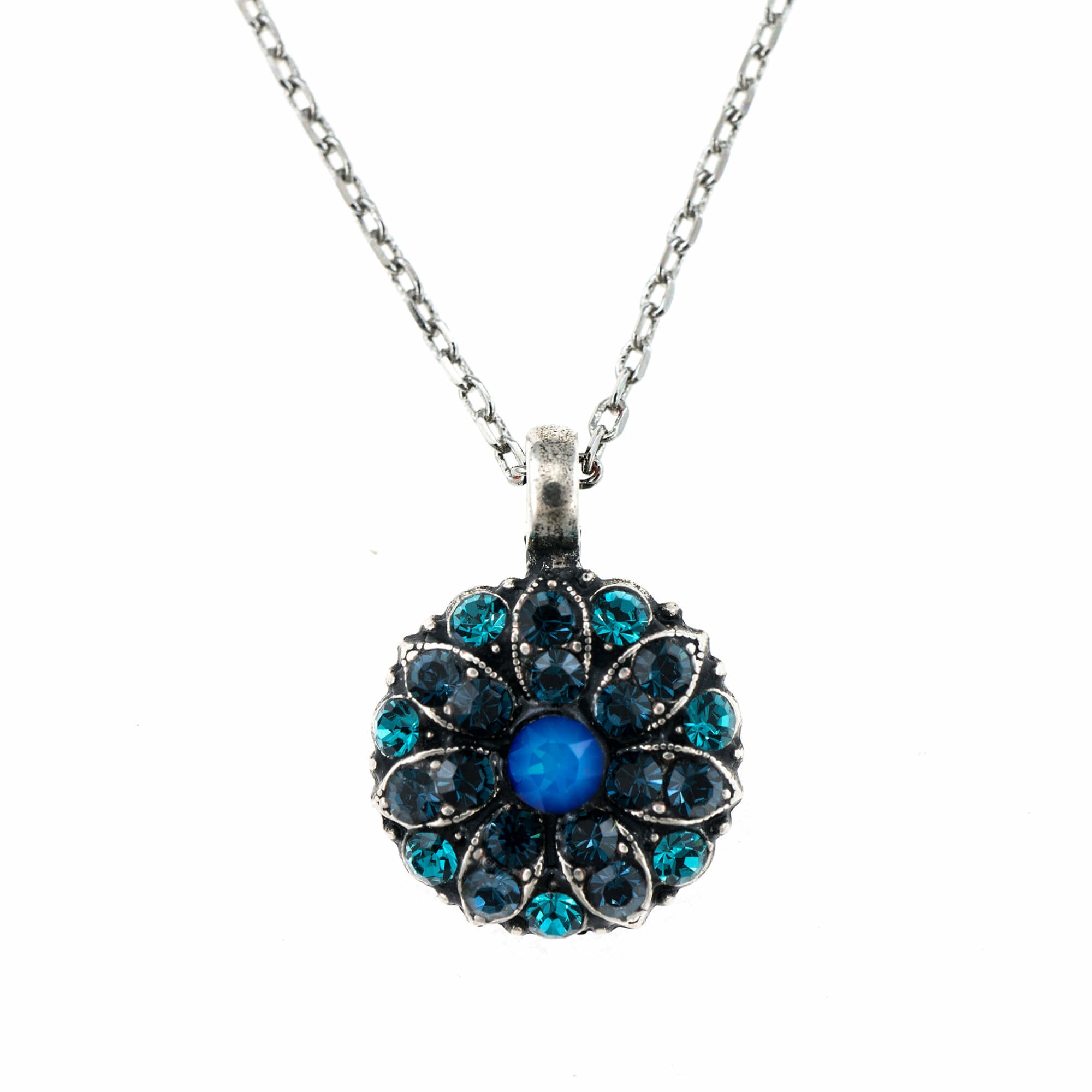 Pandantiv cu lant placat cu Argint 925, Cristale, Guardian Angel by Roxannes - Mariana Jewellery, Albastru 5212-207SP