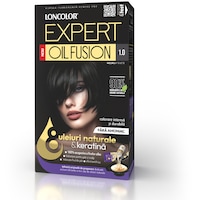 Vopsea de par permanenta Loncolor Expert Oil Fusion 10 Negru, 100 ml