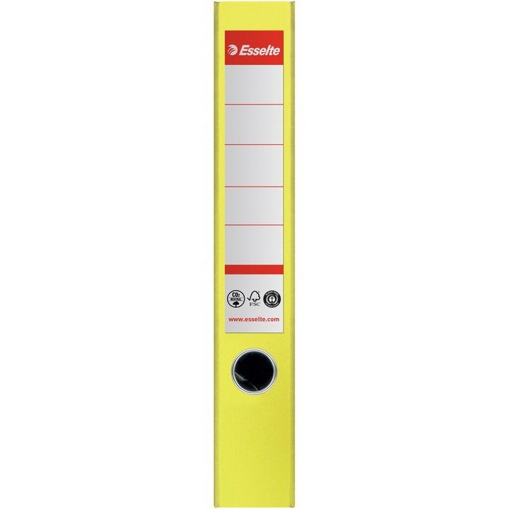 Biblioraft Esselte No.1 Power Újrahasznosított, újrahasznosított és újrahasznosítható karton, semleges CO2-lenyomattal, A4, 5 cm, sárga