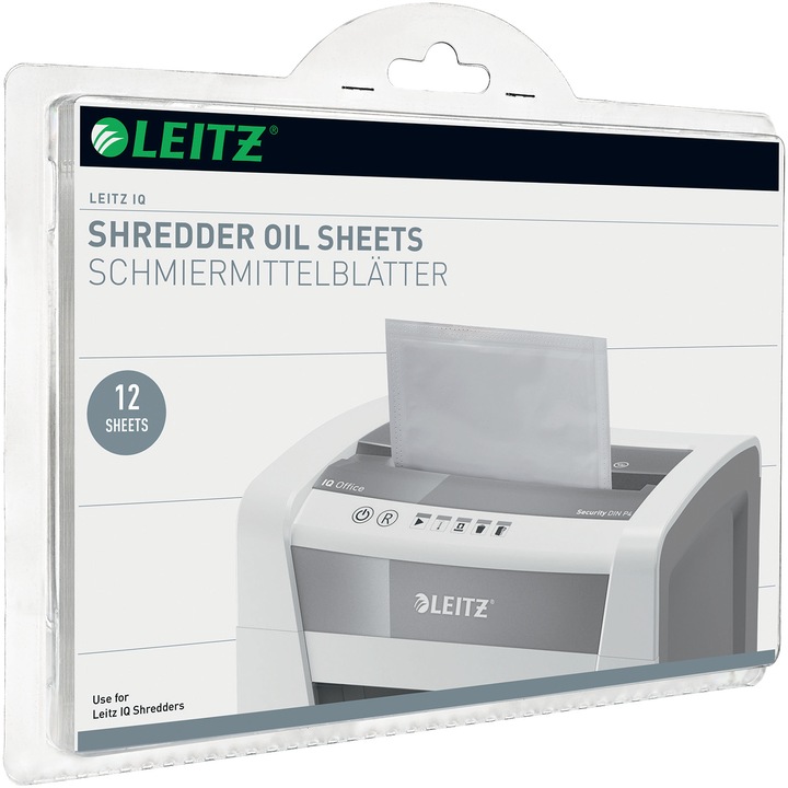Coli impregnate cu ulei pentru distrugatoare documente Leitz, 12 buc/set