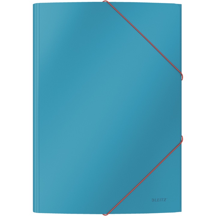 Mapa cu elastic Leitz Cosy, carton lamiant, certificare FSC, A4, 150 coli, albastru celest