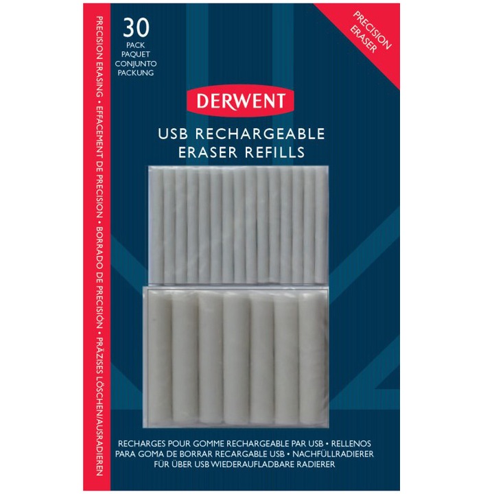 Rezerva radiera Derwent Professional, pentru 2305810, 30 buc/ set, alb