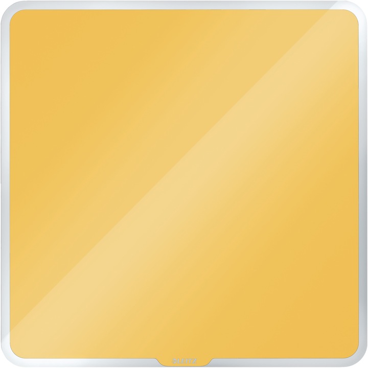 Дъска Leitz Cosy, Стъкло, Магнитна, 45x45 см, Включен маркер, Жълт