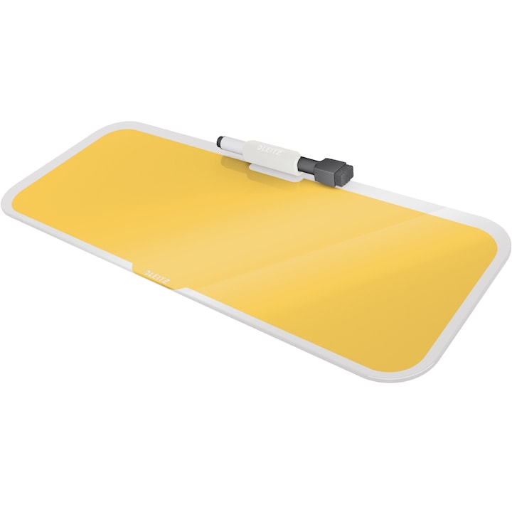 Дъска за бюро Leitz Cosy, Стъкло, Включен маркер, Жълт