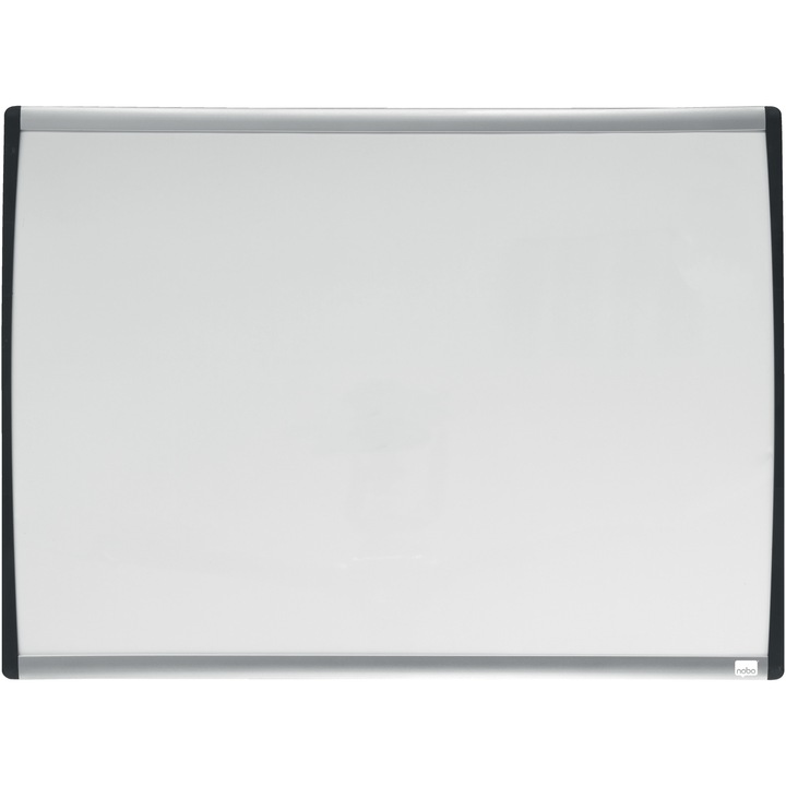 Дъска NOBO, 58x43 см, Магнитна, Включени маркер и магнити, Бял, Дъгообразна рамка в сиво/черно