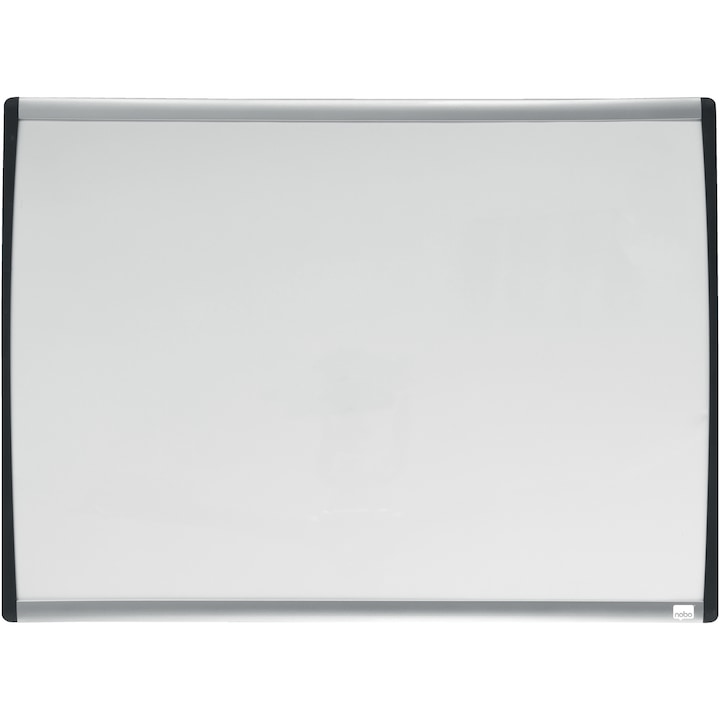 NOBO tábla, 58x43 cm, mágneses, markert és mágneseket tartalmaz, fehér, szürke-fekete íves keret