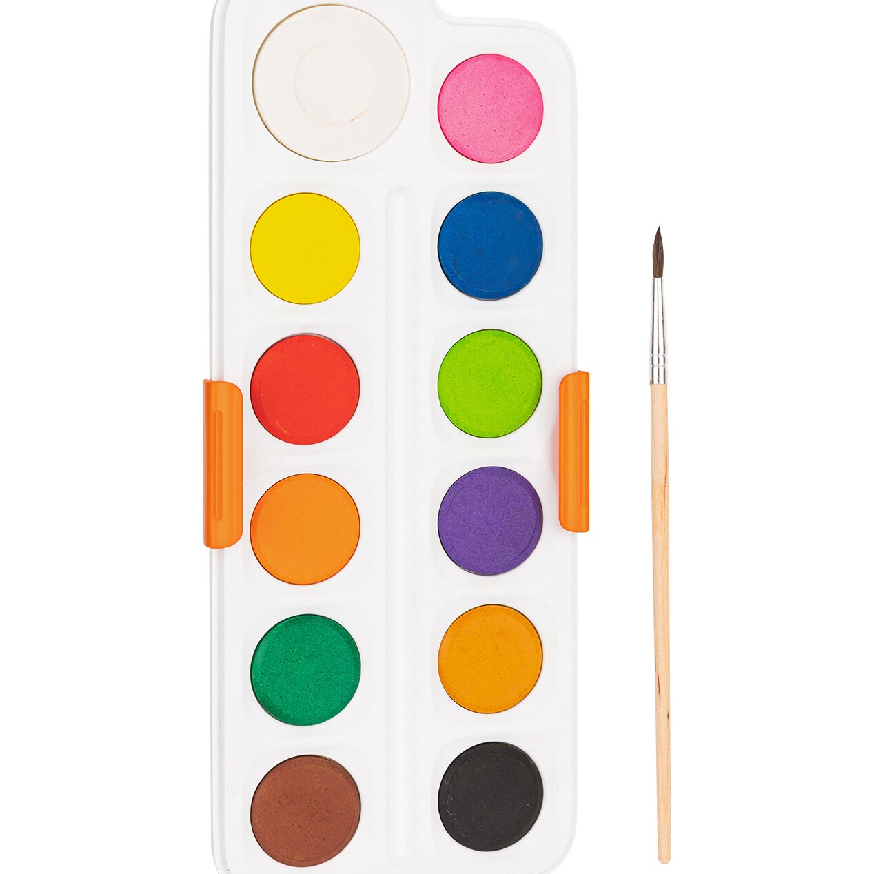 Acuarele Deli 12 culori, 28mm, cu pensula