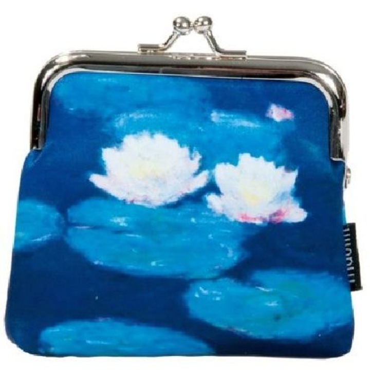 Csatos pénztárca 10,5x10x3cm, polyester, Monet: Water Lilies