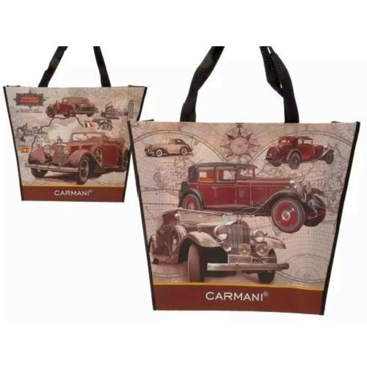 Válltáska kétoldalas 46x11x38cm műanyag, történelmi autók