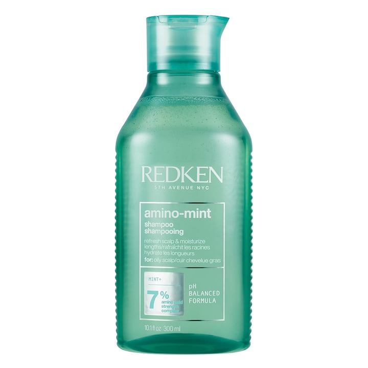 Redken Amino Mint sampon, Zsíros fejbőr pH-értékének kiegyensúlyozására és a hosszak hidratálására, 300ml