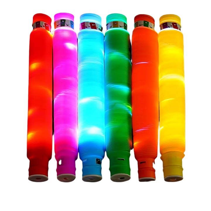 Комплект играчки Utility One, Тръби, С LED светлина, 20x2 см, 6бр.