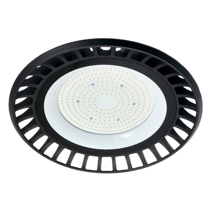Индустриална лампа с LED High Bay UFO, 150W, IP65, 6500K, Черен