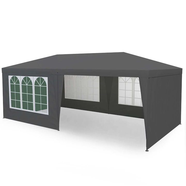 Pavilion de gradina cu suprafata utila de 18m2, 600x300x250 cm, gri