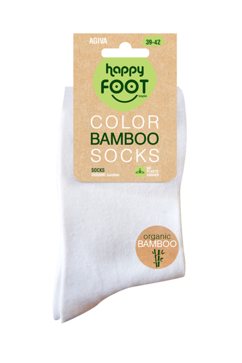 Дамски чорапи Happy Foottopia с бамбукови нишки, Бял