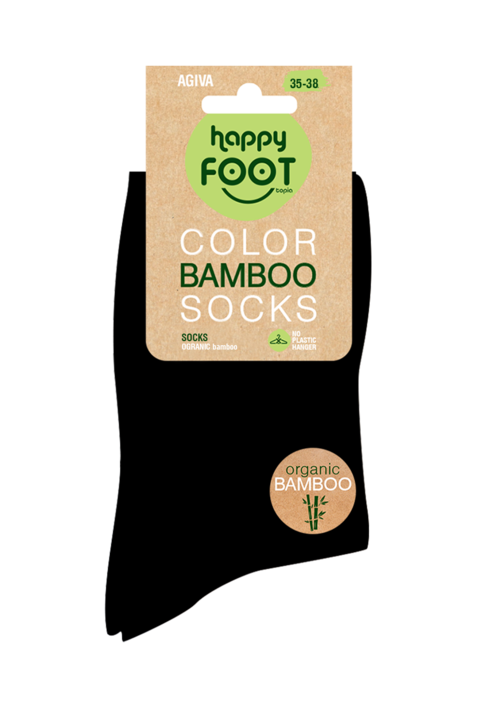 Șosete de damă Happy Foottopia cu fir de bambus, Negru