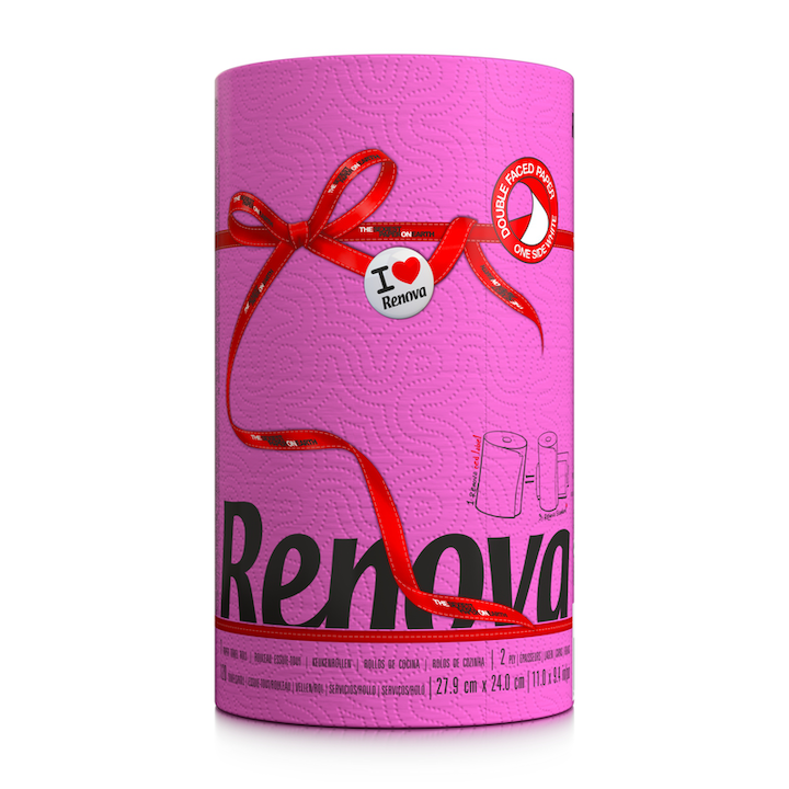 Prosop de hartie Renova, Red Label, 120 Foi, Roz