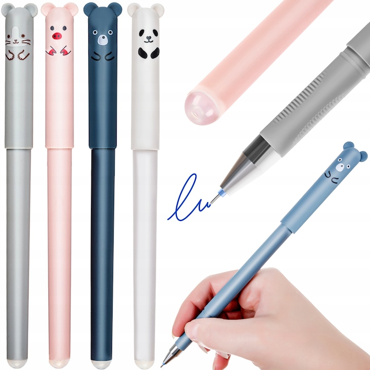 Set pix scrie-sterge, Zola®, 4 bucati, modele cu animalute, grosime de scriere 0.35 mm