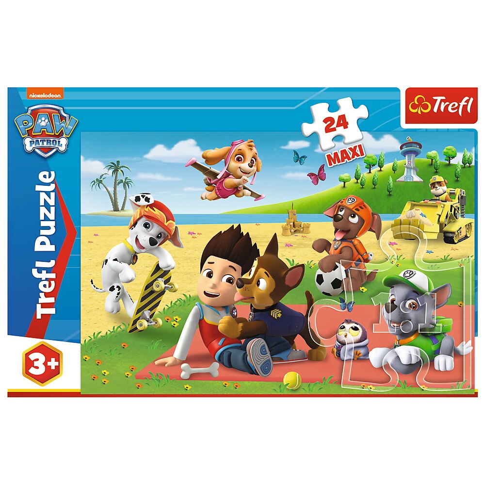 Puzzle Trefl Maxi, Paw Patrol, Disctractia la plaja, 24 piese - eMAG.ro