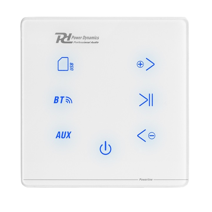 Стенен аудио усилвател, 40W RMS, Bluetooth/USB/SD, бял, Fenton POWERLINE A50W