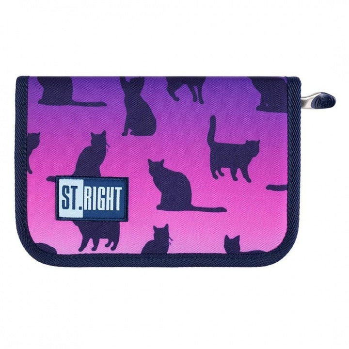 Моливник St. Majewski St.Right Collection - Night Cats PC03, С 1 цип, 2 удължителя, Твърд, Необорудван, 20.5x14x3.5cм