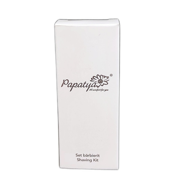 Комплект за бръснене Papatya, състоящ се от самобръсначка за еднократна употреба и гел за бръснене, опаковани в картонена кутия