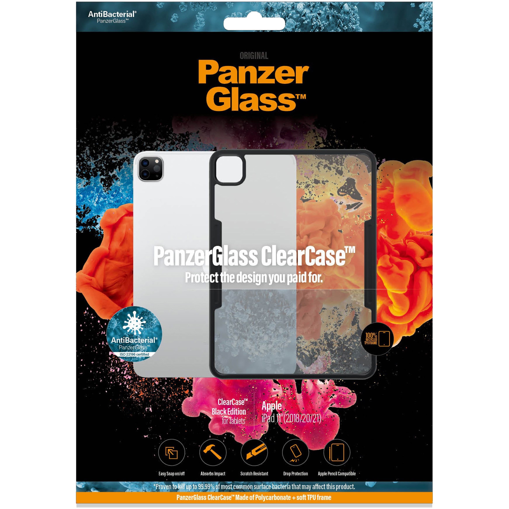 Husa de protectie PanzerGlass pentru Apple iPad 11″ (2018/2020/2021), Transparenta