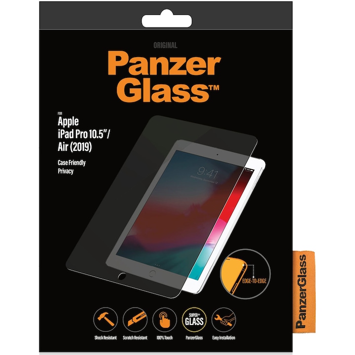 Защитно фолио PanzerGlass, Стъкло, за Apple iPad Air / Pro 10.5″, Прозрачен