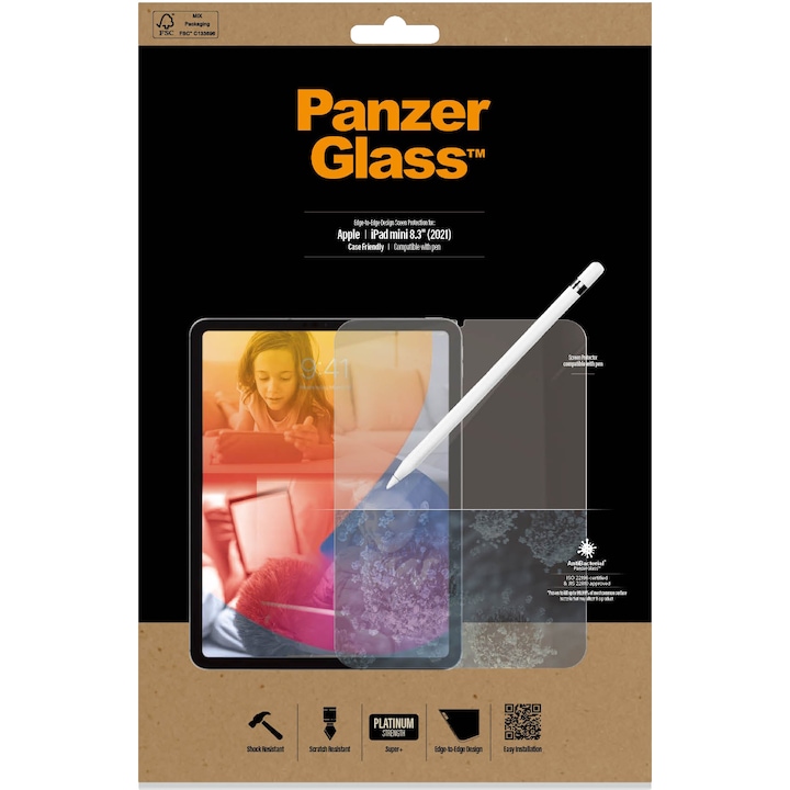 Защитно фолио PanzerGlass, Стъкло, за Apple iPad mini 8.3″ (2021), Прозрачен