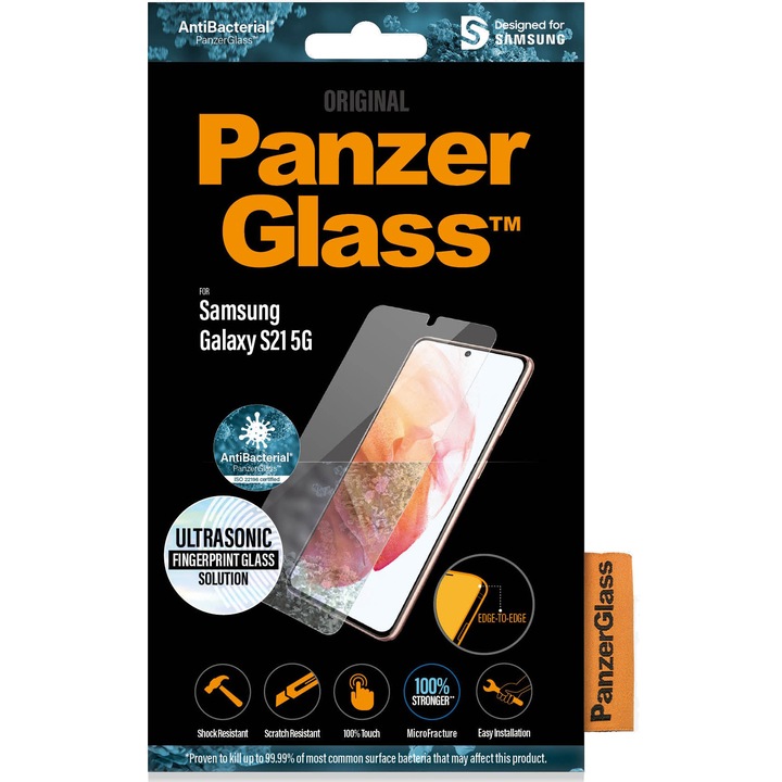 Защитно фолио PanzerGlass 7269 от стъкло за Samsung Galaxy S21 5G, Прозрачен