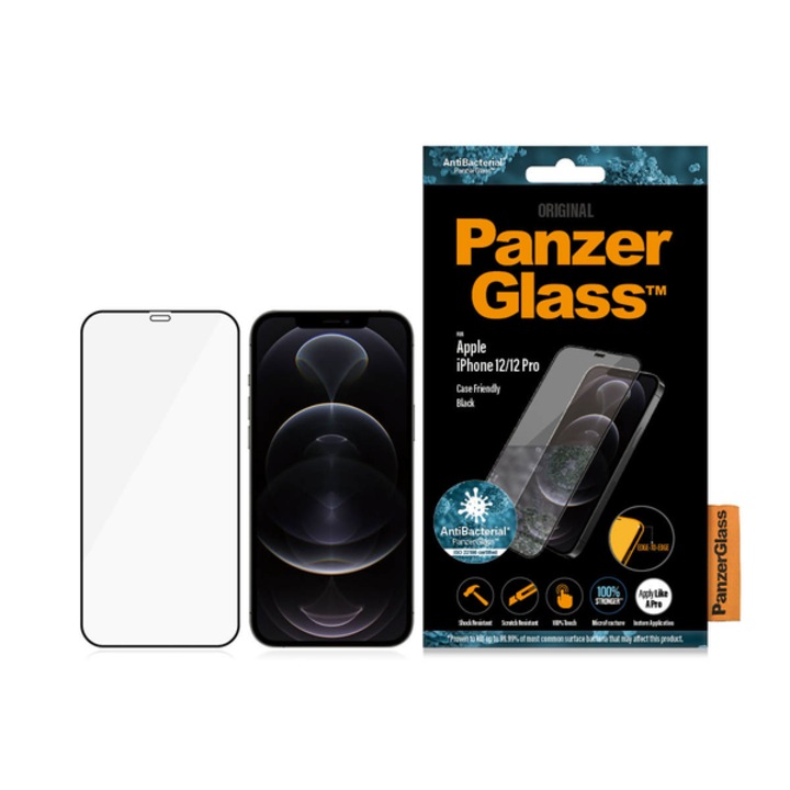 Стъклен протектор PanzerGlass за Apple iPhone12/12 Pro, Прозрачен/Черна рамка