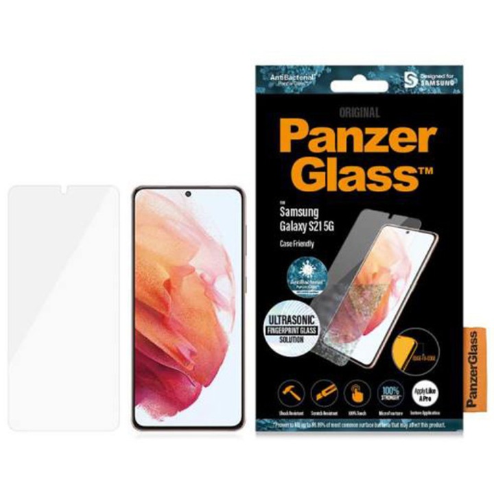 Стъклен протектор PanzerGlass PRO7269 за Samsung Galaxy S21 5G, Прозрачен/Черна рамка