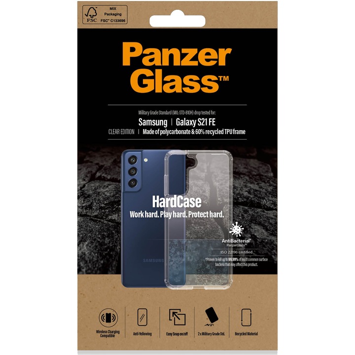 Husa de protectie PanzerGlass tare pentru Samsung Galaxy S21 FE, Transparenta