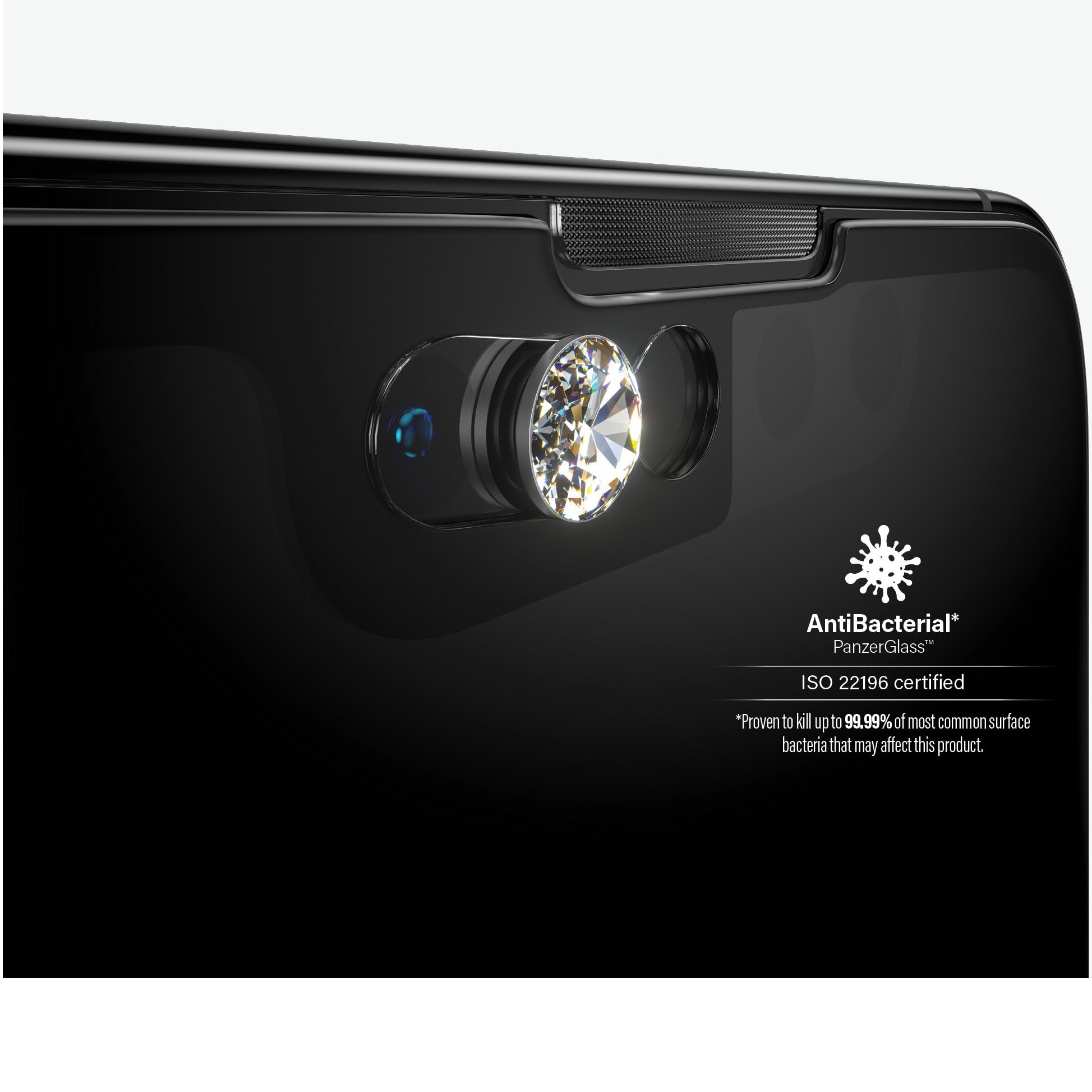 Folie de protectie PanzerGlass cu cristale din Swarovski pentru Apple iPhone 13/13 Pro, Transparenta / Rama Neagra